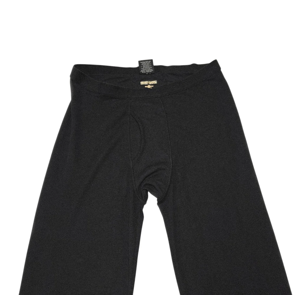 Omni‎ Wool Mens L Black Thermal Long Underwear Bottoms Base Layer Pants